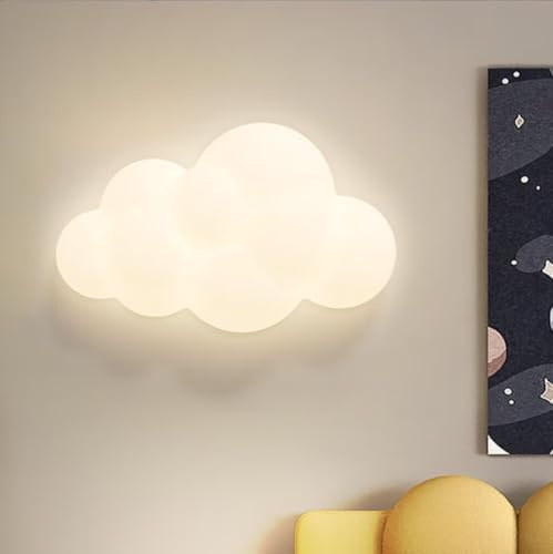 GUANSHAN 3D Wolke LED Kinderzimmer Wandlampe Nachttischlampe Nachtlicht Wandbeleuchtung Dekorative Hintergrund Wandlampe Für Schlafzimmer, Wohnzimmer, Treppe,18W, 3 Beleuchtung