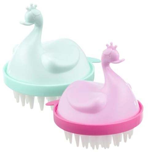 IMIKEYA 2 Stück Pack Kopfhautmassagebürste mit Weichen Silikonborsten Shampoo Peelingbürste für Nass und Trockenanwendung Kopfhautpflege Duschbürste für Erwachsene Zufällige Farbe