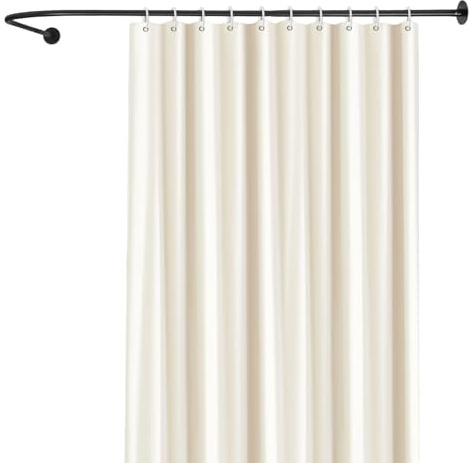 Duschdraperistång utan borrning, rostfritt stål hörn, duschstång L-form, justerbar 70–95 x 105 – 165 cm, duschdraperi för badrum, badkar, toaletter (svart)