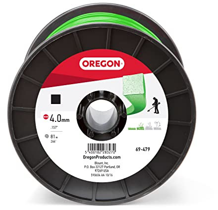 Oregon . 393,7 cm quadratischer Rasentrimmer, Ersatzfaden für Heimwerker, Gartenarbeit oder Gartenarbeit, universell passend, Allzweck, 266 Fußlänge, Grün (69-479)