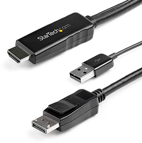 StarTech 3m Aktives HDMI 1.4 auf DP 1.2 Kabel, 4K 30Hz, USB-betrieben | Konverter, Plug and Play, Ultra HD 4K, HD-Audio und -Video, Ohne Netzteil, Ohne Treiber