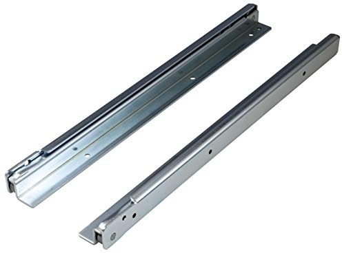 ALPENSTAHL Schubladenschiene Teilauszug 450 mm Schwerlast-Auszug für aufliegende Montage | FR206 | Schienen mit Tragkraft 100 kg | Metall verzinkt | 1 Paar - Führungsschienen für Holz-Schubkästen