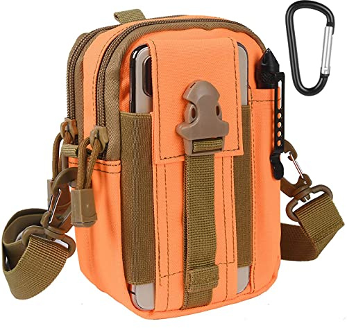 flintronic Bolsa Cintura Táctica, Bolso Cinturón Militar Compacta 1000D Nylon para Herramientas Pequeñas de Multiusos Teléfono Móvil al Aire Libre Deportes Senderismo y Camping, con Mosquetón