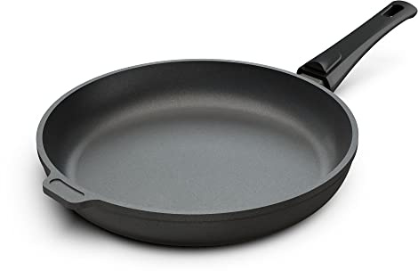 Hoffmann Bratpfanne 32 cm Induktion, Antihaft, ohne Deckel, Aluguss, abnehmbarer Griff, alle Herdarten, backofenfest, wiederbeschichtbar, spülmaschinenfest, verzugsfrei, Pfanne made in germany