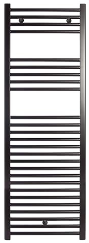 Fácula - Radiador Toallero DE AGUA Ocean Negro1420x500mm | (NO Eléctrico) | 3 soportes+purgador | Conexiones 3x1/2
