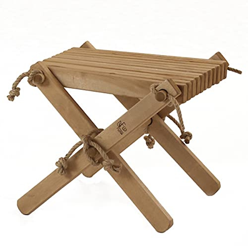 Jardinion Abstelltisch 54 x 49 x 45cm Braun Birke | Holz, klappbar, als Beistelltisch oder Hocker nutzbar, für Garten und Terrasse