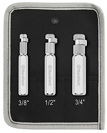 DURATECH Internal Pipe Wrench Set, Pipe Nipple Extractor Set, 3-Piece, 3/8,1/2 and 3/4 Pipe Capacities, Organizer Pouch Included