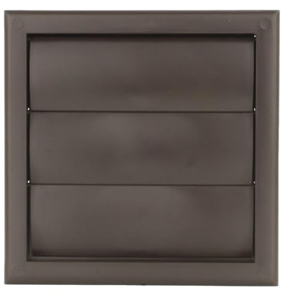 Vents 150mm Brown External Wall Vent Cover – 185 x 185mm Diameter Gravity Flap Grille for Extractor Fans & Ventilation Ducting