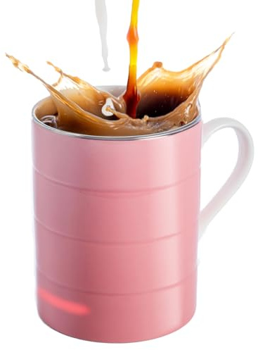 Glowstone Smart Mug – Self-Heating Fine Bone China Coffee & Tea Cup, Automatic Temperature Control, Dishwasher Safe, Wireless Induction Charging, 12 oz, British-Designed Luxury Drinkware, Pink