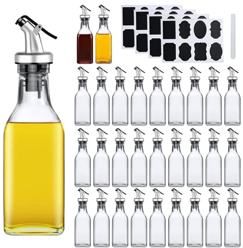 Accguan Oil Dispenser,6oz Leakproof Olive Oil Dispenser,Set with Sticker and Pen,Suitable for Storing Olive Oil, Vinegar and Other Liquids (30 PCS)