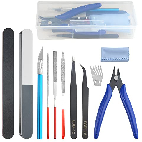 BGTXINGI 15PCS Modeler Basic Tools Craft Set Gundam Model Tools Kit mit Kunststoff-Box für Modell Assemble Car Hobby Modellbau Reparatur und Fixing DIY Craft Kit