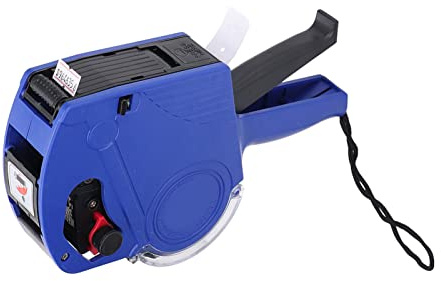 Máquina de Etiquetado Manual 8, Máquina de Etiquetado con Cartucho Precio Etiqueta Máquina Dígitos Precio Etiqueta Pistola con Cartucho Portátil Herramienta de Marcado Precio (Azul)