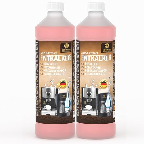 2 x 750 ml Descalcificador para Delonghi, Bosch, Tassimo, Krups, Philips, Dolce Gusto, Senseo, Jura, Siemens máquinas de café automáticas y cafeteras, 12 usos - Coffeeano descalcificación