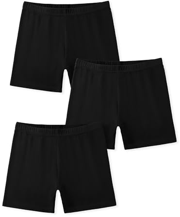 HASMES 3 Pack Girls Bike Shorts Cotton Cartwheel Biker Under Dress Shorts