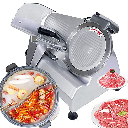 Cortadora de Carne para Uso doméstico o Comercial, cortadora de Carne eléctrica Totalmente automática, Grosor de Rebanada de 0 a 5 mm, cortadora de Alimentos de 10 Pulgadas, Resist