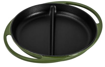 LAVA Ghisa rotonda a due sezioni in ghisa massiccia doppia maniglia diametro (Ø) 20 cm verde