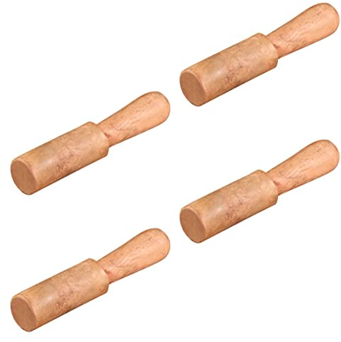 OFFSCH Martillo para Cuenco 4 Piezas de Madera para Meditación y Yoga | Madera Color Beige, Acabado Fino, Accesorio para Cuencos de Canto, Pensado para Prácticas Budistas