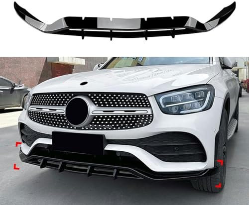 Auto Frontspoiler Lippe für Mercedes Benz GLC Class X253 GLC200 260 300 2020 2021 2022, Frontstoßstange Lippe Splitter Spoiler Diffusor, Kinn Splitter Body Kit, Auto Zubehör,Black