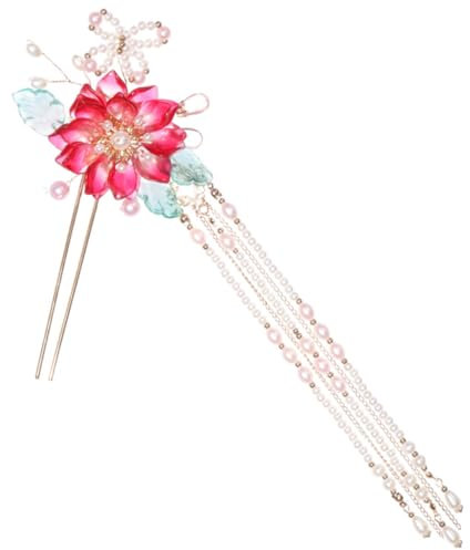 Beatifufu Épingle Cheveux Femme Pompon Fleurie Fourchette Cheveux Chignon Accessoire Coiffure Style Rétro