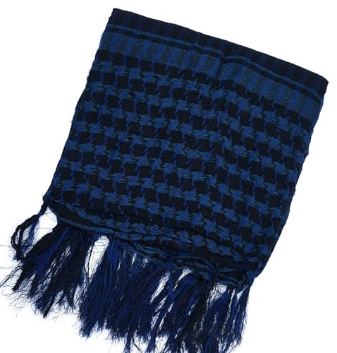 Männer Set Schal Schal aus Baumwolle, und Halstuch mit Quaste für Outdoor-Camping-Zubehör, Unisex Kaschmir Schal Schwarz Herren Blaue Brillant Tücher Brille Reinigung Alpaka Schal (Blue, One Size)