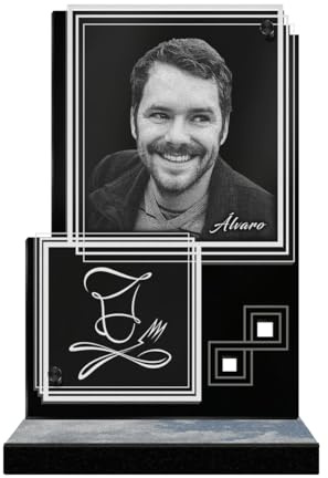 ETERNEL - Personalisierte Grabplatte Rechteck Illusion Gastronomie Foto und Text anpassbar, lasergravierte Grabplatte für Hommage, Grabstein, Friedhof, Grabstätte, Beerdigung
