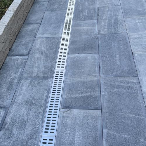 Tapa Desague Terraza Canales Estrechos para Desagües de Patio Al Aire Libre, Sistema de Drenaje de Zanja Lineal para Patio, Sumidero para Drenaje con Rejilla de Acero Inoxidable, Fácil de Limpiar(60x1
