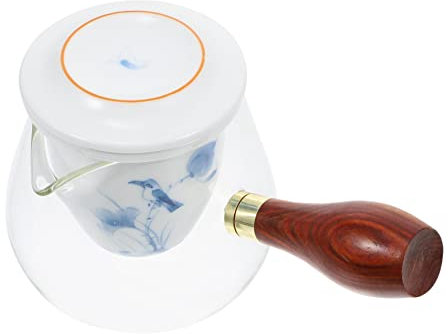 Ciieeo Tetera De Vidrio Resistente Al Calor Infusor Mango De Madera Diseño Elegante