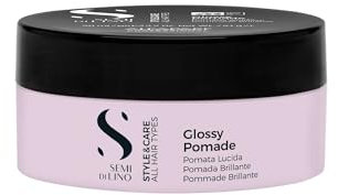 Alfaparf Milano | Semi di Lino | Style&Care | Glossy Pomade - Pomata in cera a tenuta forte, per un finish extra lucido, Tenuta forte, per tutti i tipi di capelli, 90 ml