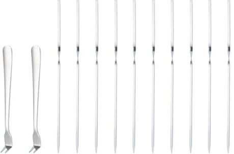 Happyyami Brochettes Et Fourchettes Acier Inoxydable Pour Barbecue Domestique Résistant Facile à Nettoyer Ustensiles De Barbecue