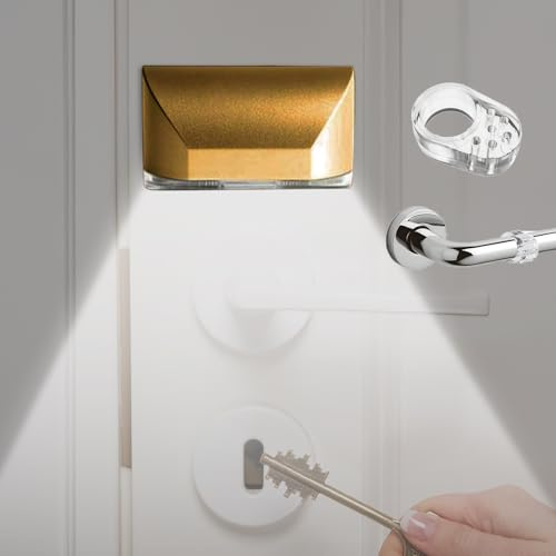 Luce per serratura della porta d'ingresso, luce notturna con sensore di movimento, a batteria, senza fili, per interni ed esterni, bagno, parete di casa (glod)