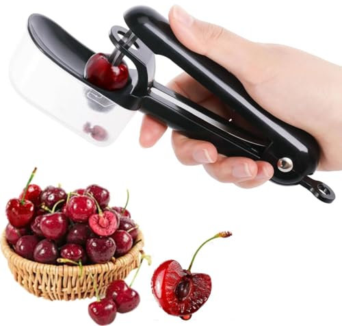Cherry Pitter with Storage Box, Multi Cherry Stoner Tool Pit Remover, Olive Picker Fruit Cherries Seed Corer, for Hawthorn Plum