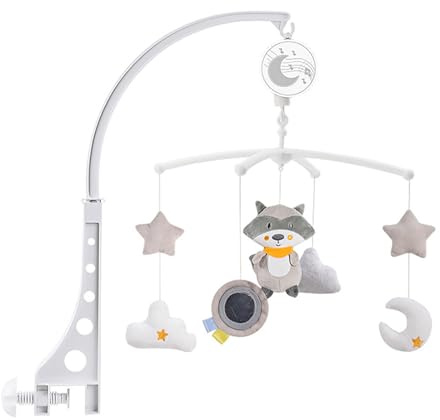 TARSHYRY Musikalisk Baby Spjälsäng Roterande Leksaker för Enkel Sömn Spädbarn Säng Dekor Pojkar Flickor Flickor (grey)