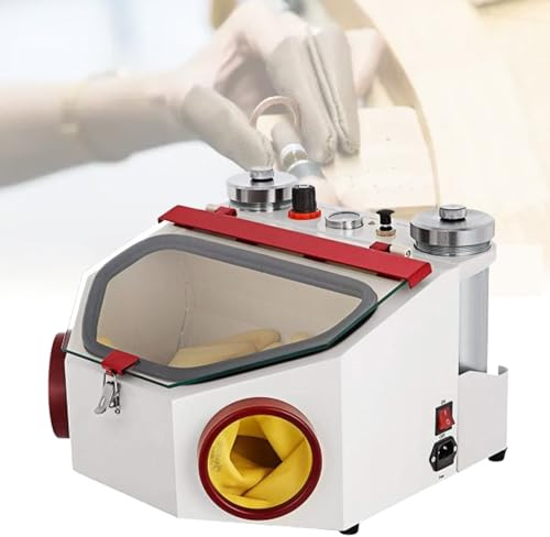 Sabbiatrice da 50 W, con 2 penne e 2 serbatoi, Taille Des Particules ≥120 Mesh, ugello 1,2 mm, pressione di importazione ≥4 kg, con LED e finestra in vetro, per il trattamento superficiale dei materia