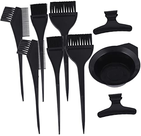 PACKOVE 9pièces Kit De Teinture Cheveux Ensemble Outils Coloration Bol Pinceaux Pinces Kit Teinture Cheveux Salon Maison