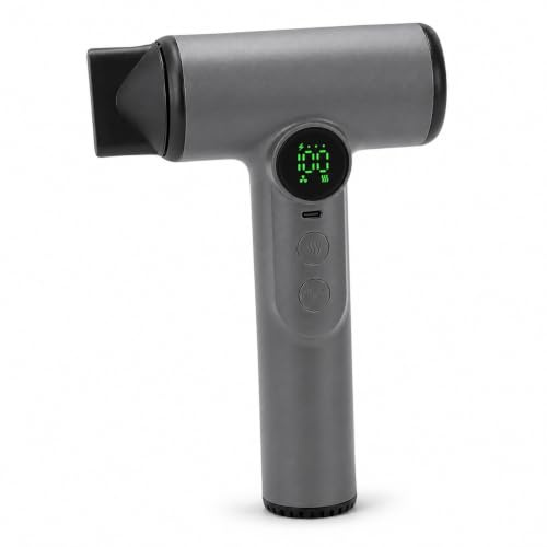 Elprico Secador de Pelo Inalámbrico, 15600mAh USB Recargable con Ajustes Calientes y Fríos, Secador de Pelo Portátil de 200W para Viajes, Camping y Dormitorios
