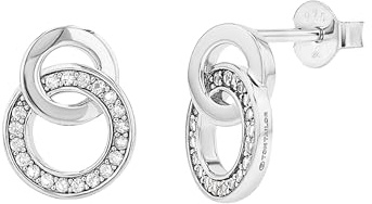 Tom Tailor Ohrstecker für Damen, Sterling Silber 925, mit Zirkonia, 13 mm, silber, Geschenkidee, Ohrschmuck, Damenschmuck, 2100574