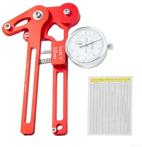 Jonikuper Misuratore di tensione per raggi per costruzione e manutenzione delle ruote, strumento meccanico professionale con corpo in lega di alluminio CNC, compatibile con 26, 27,5, 29 (orologio