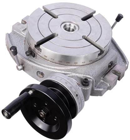 Milling Machine Rotary Table, 4-Slot Horizontal Table with Indexing Plate Set, Diameter, Manual Operation for Precision Drilling