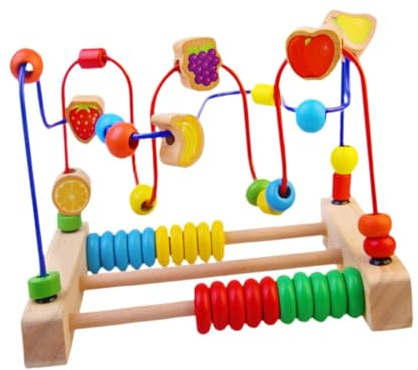 Fxzqgnh Laberinto de de Madera, Juguete Colorido con Rodillo para Niños de 1, 2 Y 3 años, Regalo de Cumpleaños.