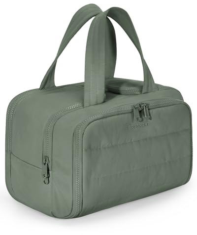 BAGSMART Reise Kulturbeutel Kulturtasche Damen, Große, Weit Offene Reisetasche für Frauen, Toiletry Bag Kosmetiktasche Make up Organizer mit Griff für Zubehör, Essentials, Toilettenartikel