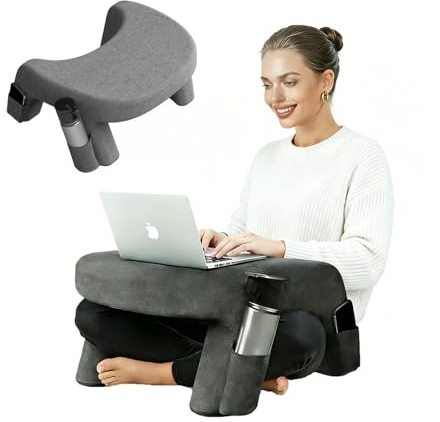 RATSTONE Almohada de Lectura con Brazos y Bolsillo Lateral, Almohada de Escritorio de Espuma Viscoelástica, Cojín de Regazo para Cama y Sofá, Soporte para Computadora Portátil y Juegos