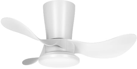 FAN PROJECT Ventilador de Techo con Luz Pequeño de 61 cm, Mando a Distancia – Motor DC Ultrasilencioso, 6 Velocidades, LED 27W 2700lm, 3 Temperaturas (3000-4500-6500K), Regulable (Blanco, TRI 61 CM)