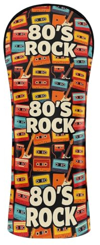Golf Club Head Covers Pu Leather with Number Tag for Driver Hybrid and Fairway Woods 80s Rock Band Guitar Cassette Tape 1980s Vintage 80s Costume