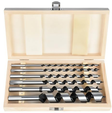 Mtchavno Coffret 6 Mèches à Bois 230 mm, Ø 6-25 mm Hélicoïdaux