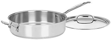 Cuisinart Chef's Classic 5.5-Quart Sauté Pan, 733-30HP1 Stainless-Cookware-Collection, Stainless Steel