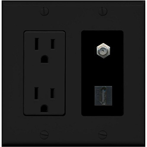 Riteav?15amp di corrente e 1porte HDMI Cavo coassiale tv FType piastra decorativa