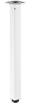 Gedotec Möbelfuß Metall weiß beschichtet Tischbein höhen-verstellbar +25 mm Tischfuß eckig - H1870 | Fuß mit Höhe: 705 mm | Tragkraft bis 100 kg | Profil 60 x 60 mm | 1 Stück - Möbel-Bein Schwerlast