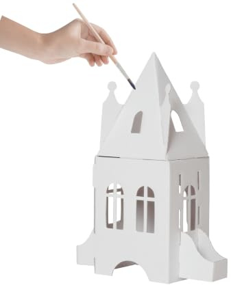bibabox - Kleines Pappschloss zum Basteln und Anmalen – Nachhaltiges Spielzeug und Bastelset Kinder, kleines Papphaus für Kinder, tolles Geschenk Mädchen und Jungen