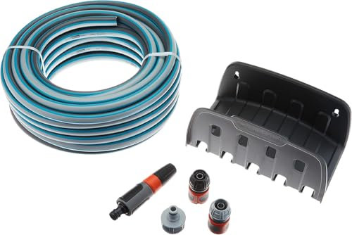 Gardena Set di supporto per tubo dell'acqua, 20 m, colore: turchese, antracite, 20 m