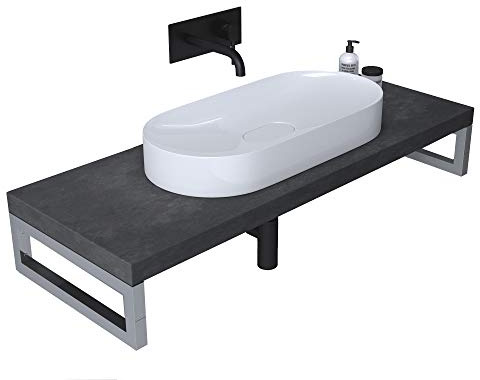 Mai & Mai Mensola Portalavabo 50cmx120cm, Mensola per Lavabi d'Appoggio Mensolone Sospeso per Lavabo